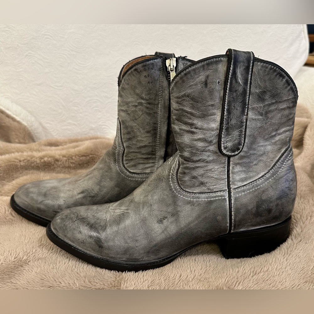 Yippee Kiyay Gray Leather boots by Old Gringo